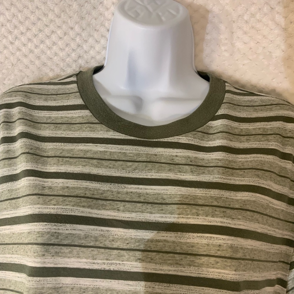 NWT - Men’s Striped Revolution Crew Neck TShirt - Sage Green - Super Soft - Picture 2 of 9
